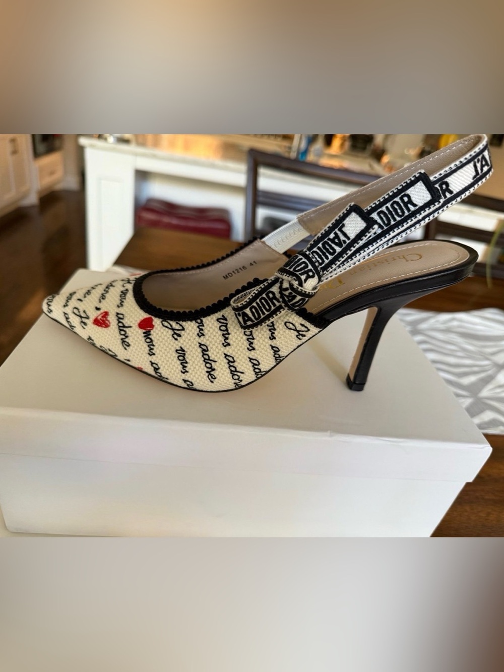 Dior Canvas Slingback Pumps